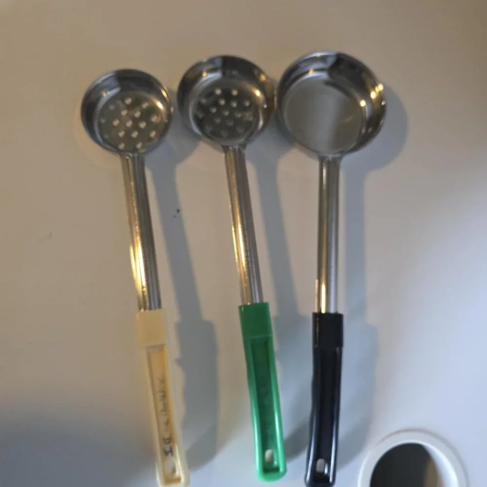 Cafeteria Style Serving Spoons. Set of 3 (6, 4, & 3 ounce)